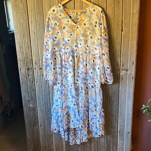 Joie Blue and Orange Floral Dress